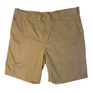COLUMBIA Flat Front Cotton Tan Khaki Chino Shorts Men’s Size 40 x 10